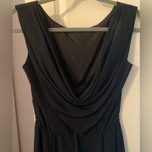 Vintage 1950s Crepe Evening Gown with Back Cowl